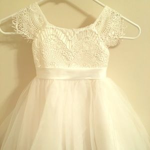 Ivory Lace & Tulle Flower Girl Dress